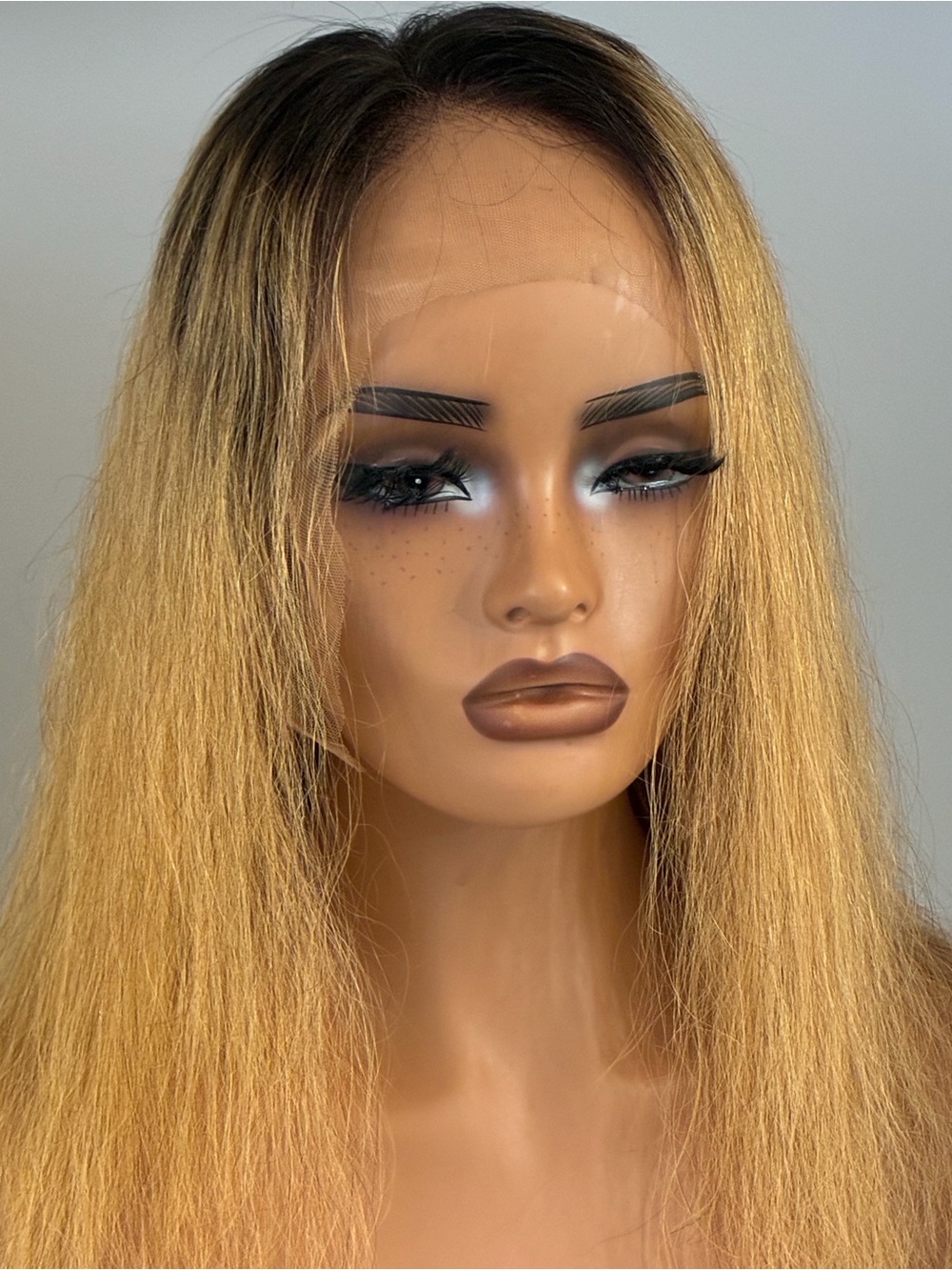 Premium Blonde Straight Lace Front Wig - Natural Blonde.  Human hair